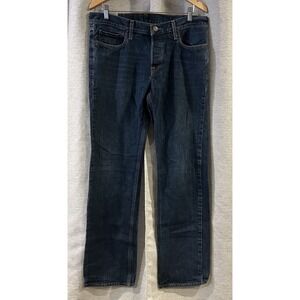 Hollister Jeans Mens‎ 34X32 Slim Straight Button Fly Dark Wash 100% Cotton